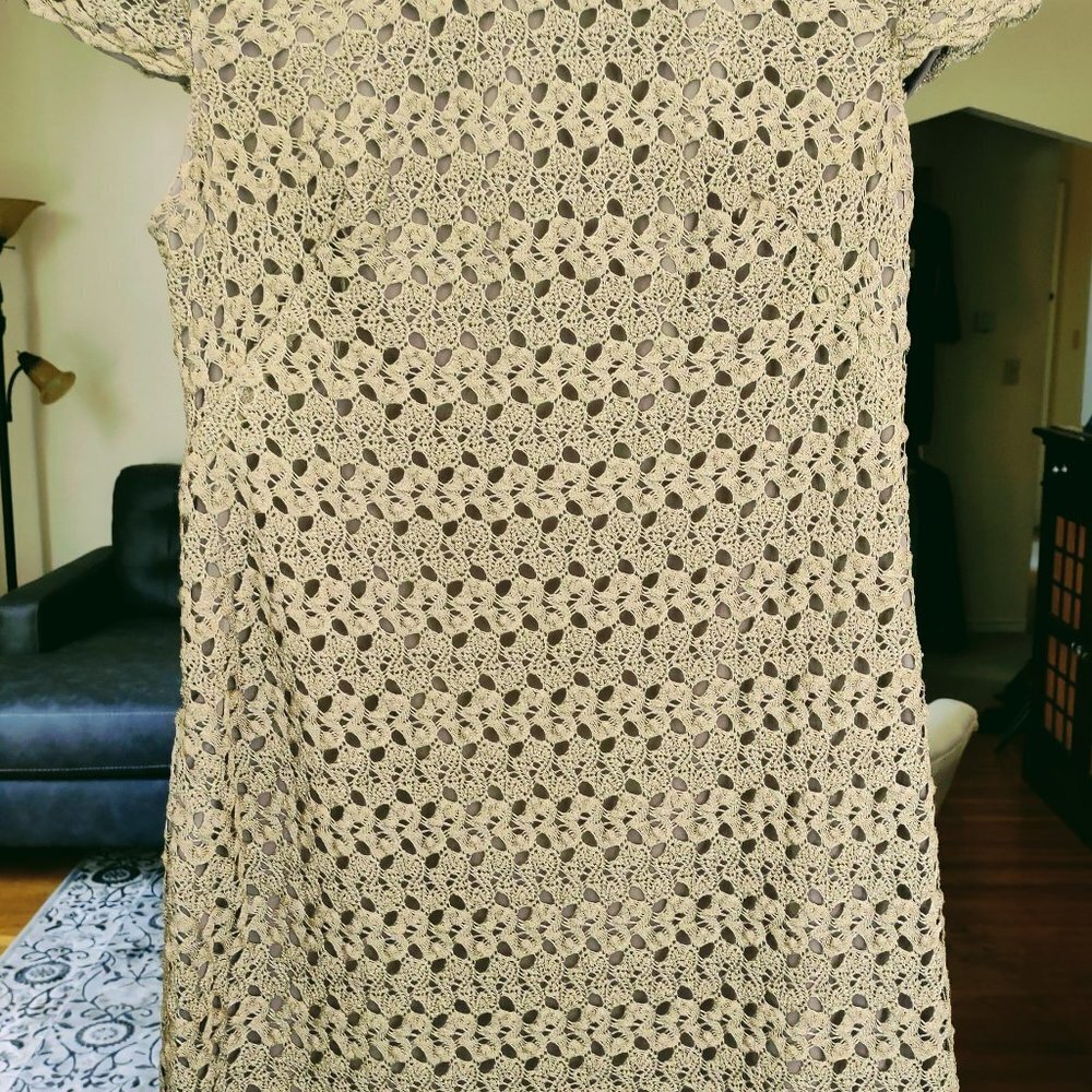 Suzi Chin Maggy Boutique Crochet Dress Bohemian Classic Dainty Size 2 Petite - Picture 4 of 7